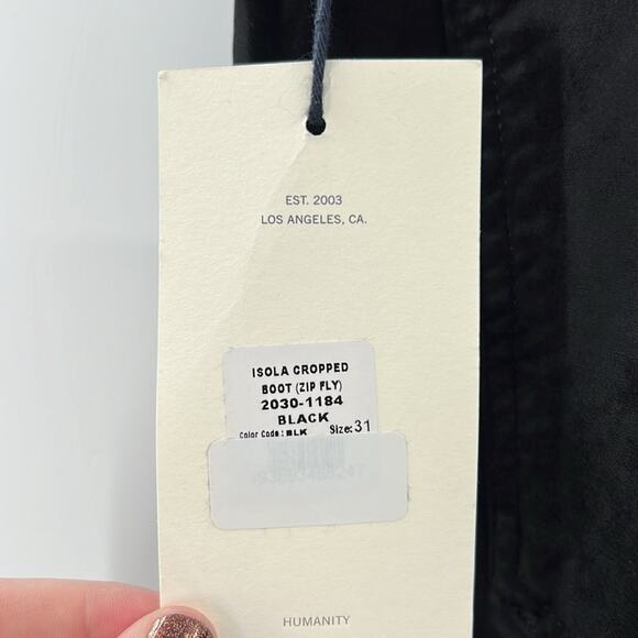 Citizens of Humanity Isola Cropped Velvet Boot Jeans - Black - 31 - NWT - Picture 8 of 10